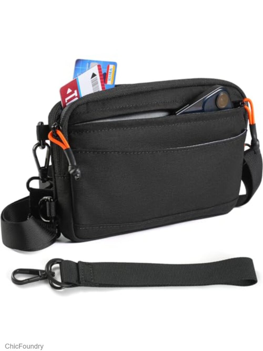 4-in-1 RFID Blocking Wristlet Crossbody Wallet for Women, 500D Nylon Clutch